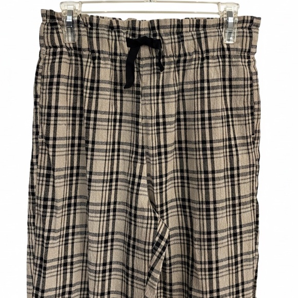 Zara Women’s Ultra High-Rise Plaid Trousers Beige/Black/Brown Check Medium - Picture 2 of 8